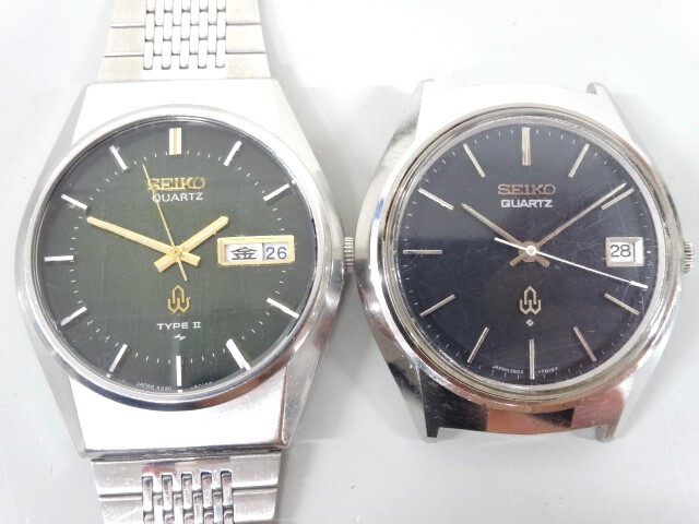 ジャンク 2点セット まとめて SEIKO セイコー TYPE Ⅱ タイプ 2 4336-8060 グリーン 緑 文字盤 3802-7010 クオーツ メンズ 腕時計_画像1