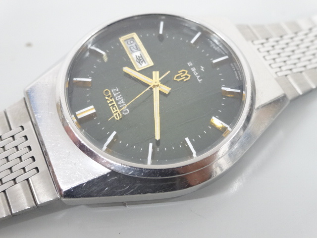 ジャンク 2点セット まとめて SEIKO セイコー TYPE Ⅱ タイプ 2 4336-8060 グリーン 緑 文字盤 3802-7010 クオーツ メンズ 腕時計_画像10