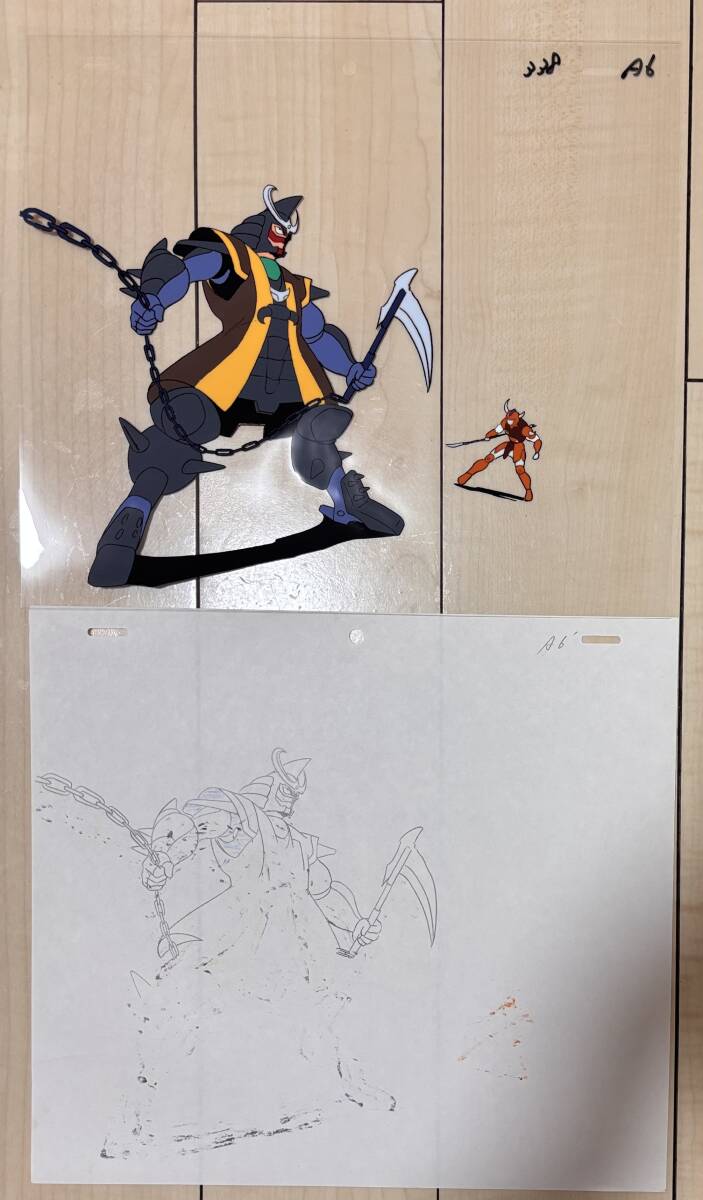 D338 鎧伝サムライトルーパー セル画 原画 動画 四魔将 毒魔将 那唖挫 ナアザ シュウ 池田成 浜津守 サンライズ アニメ 当時物 レア_画像1