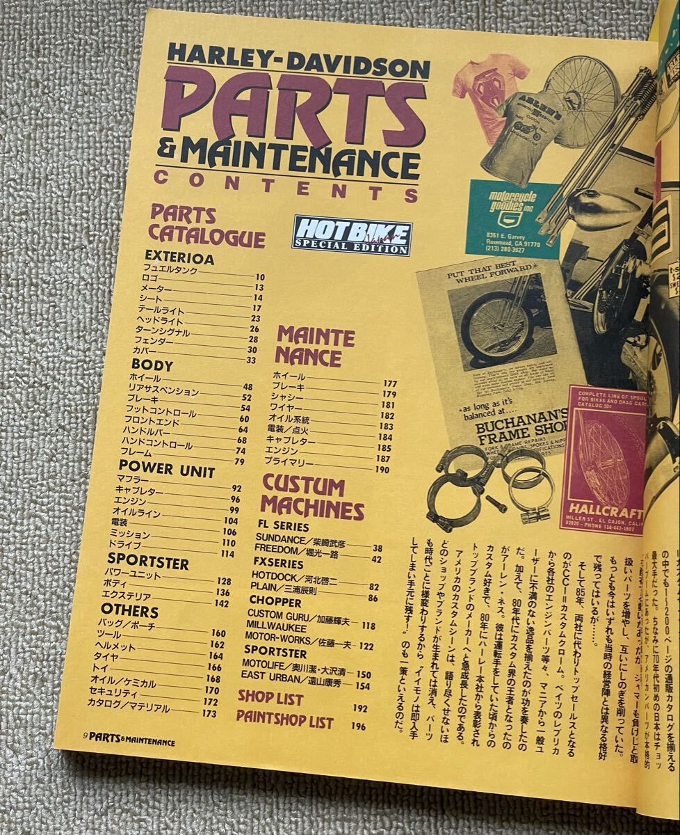 ハーレーダビッドソン　パーツ&メンテナンス　ホットバイクジャパン　1996.5増刊_画像3