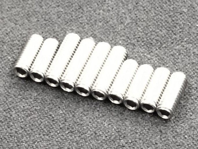 Stainless Saddle Height Screws Set For 5-Strings Bass (10) / 5弦ベース 弦高イモネジ M3(10mm×4+8mm×6)日本全国送料無料!_画像4