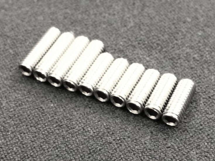 Stainless Saddle Height Screws Set For 5-Strings Bass (10) / 5弦ベース 弦高イモネジ M3(10mm×4+8mm×6)日本全国送料無料!_画像1