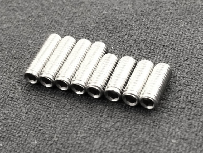 Stainless Saddle Height Screws Set For Bass (8) / ベース 弦高イモネジ M3(10mm×4+8mm×4）日本全国送料無料！_画像1