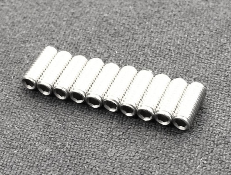 Stainless Saddle Height Screws Set For 5-Strings Bass (10) / 5弦ベース 弦高イモネジ M3(8mm×10）日本全国送料無料！_画像1