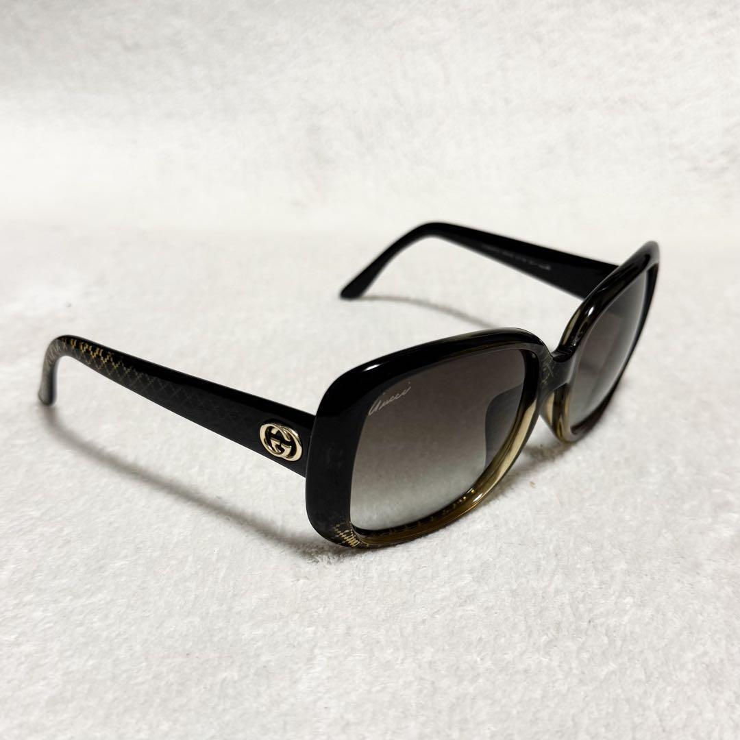 1円~ 美品 GUCCI グッチ サングラス GG 3593/F/S W8HJD インターロッキング ディアマンテ ブラックゴールド_画像2