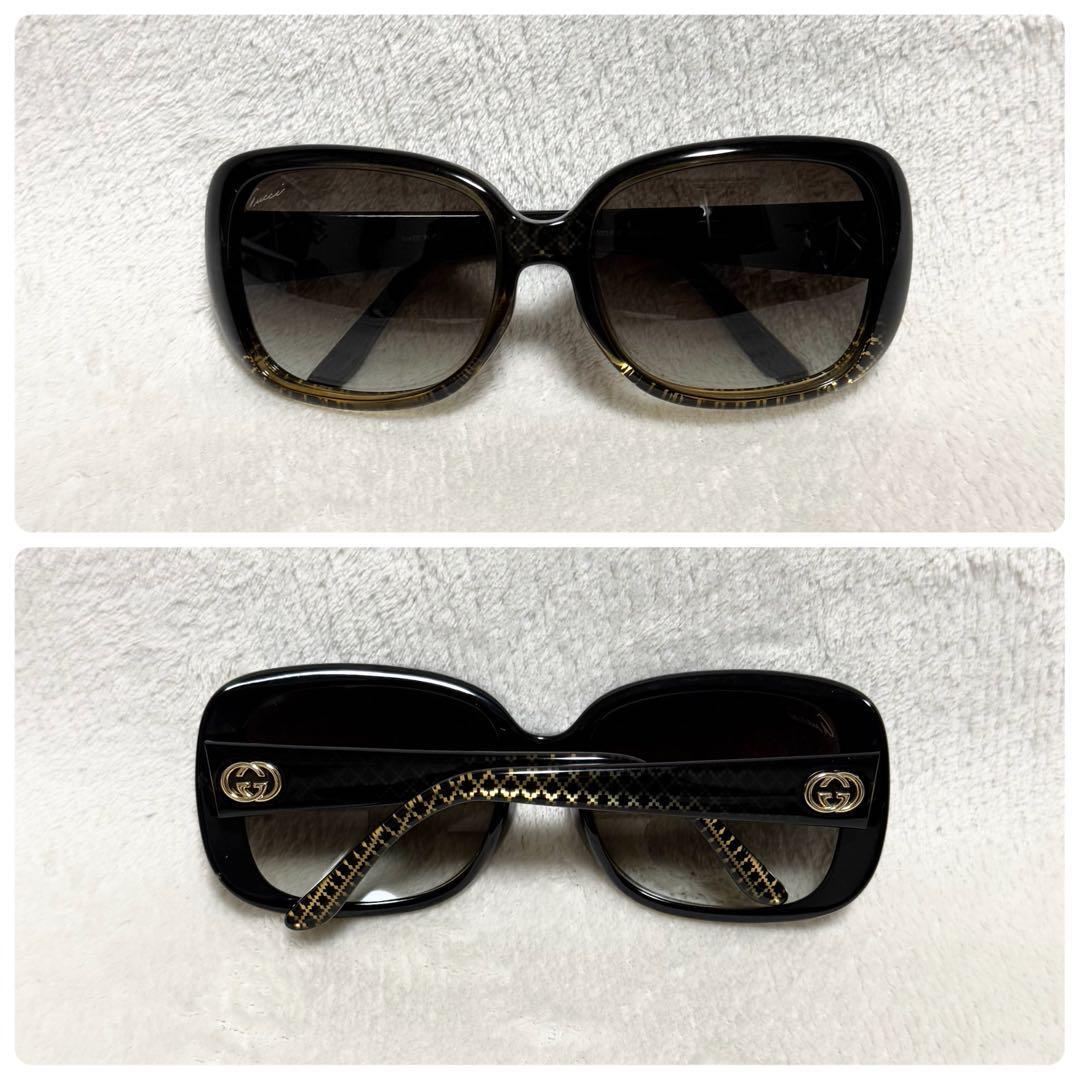 1円~ 美品 GUCCI グッチ サングラス GG 3593/F/S W8HJD インターロッキング ディアマンテ ブラックゴールド_画像4