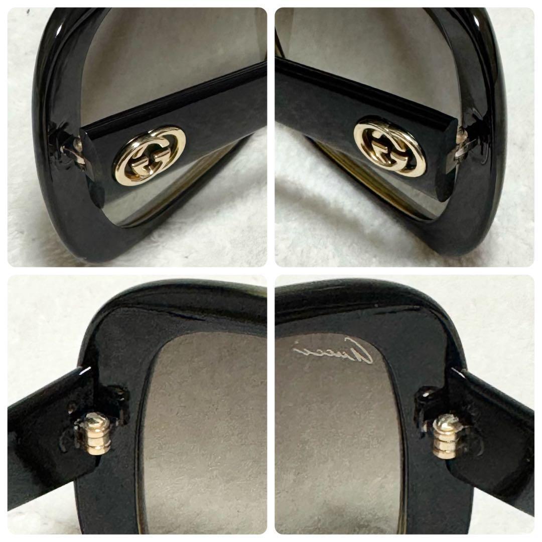 1円~ 美品 GUCCI グッチ サングラス GG 3593/F/S W8HJD インターロッキング ディアマンテ ブラックゴールド_画像6