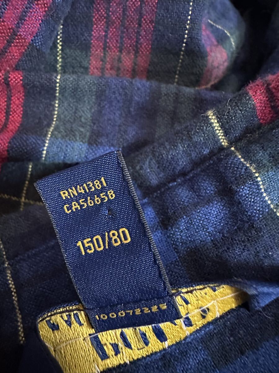 ◇POLO RALPH LAUREN ポロ ラルフローレン チェック ネル シャツ ワンピース 14 150/80 ①◇