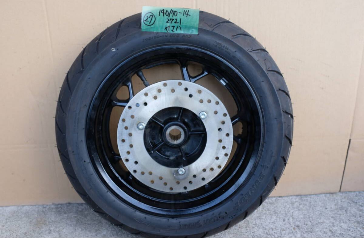 NO-27 ★ヤマハ YAMAHA バイク】用 ホイール新品タイヤセット ★タイヤ付きサイズ 140/70-14 製造 週/年【2022】_画像1