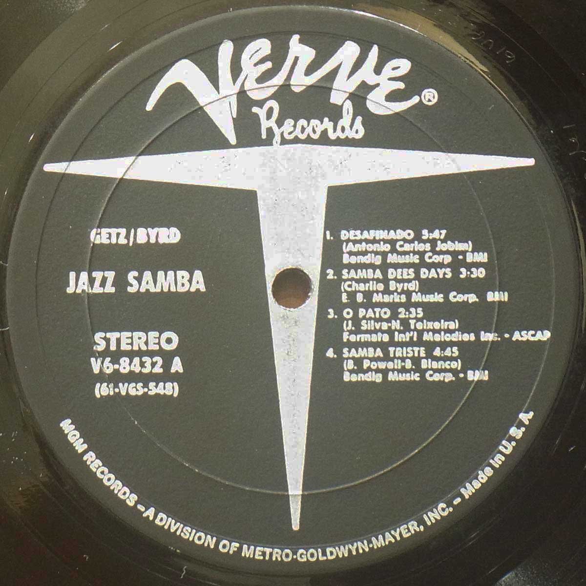 ●ダブル洗浄済!★Stan Getz / Charlie Byrd(スタン ゲッツ / チャーリー バード)『Jazz Samba』 US LP #62627_画像3