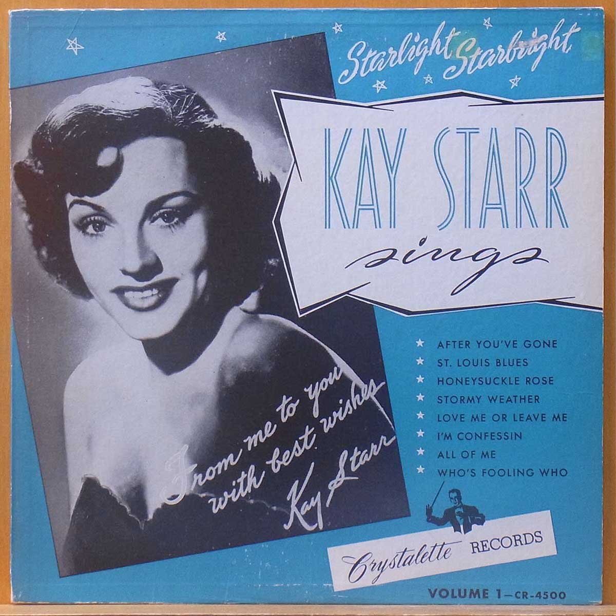 ◎激レア!昔は2万!青盤!Mono!ダブル洗浄済!★Kay Starr(ケイ スター)『Kay Starr Sings Volume 1 (blue vinyl)』 USオリジ10inch LP #62635_画像1