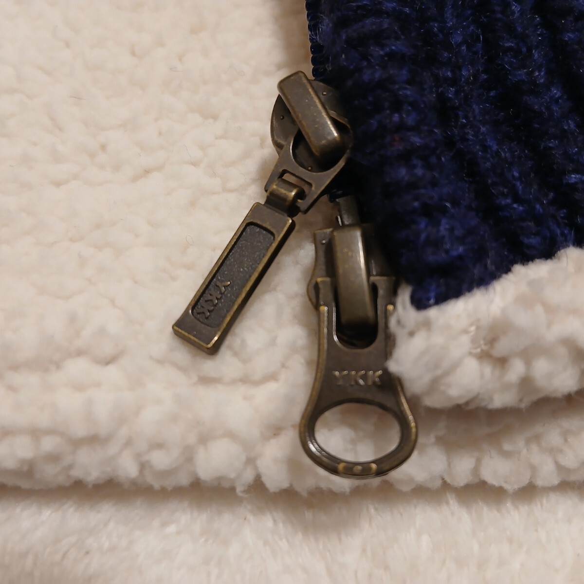 LLBean ウィメンズ ウールセーター Wファスナー クラシック ラグ シェルパ ラインド ジップ カーディガン フェア アイル_画像6