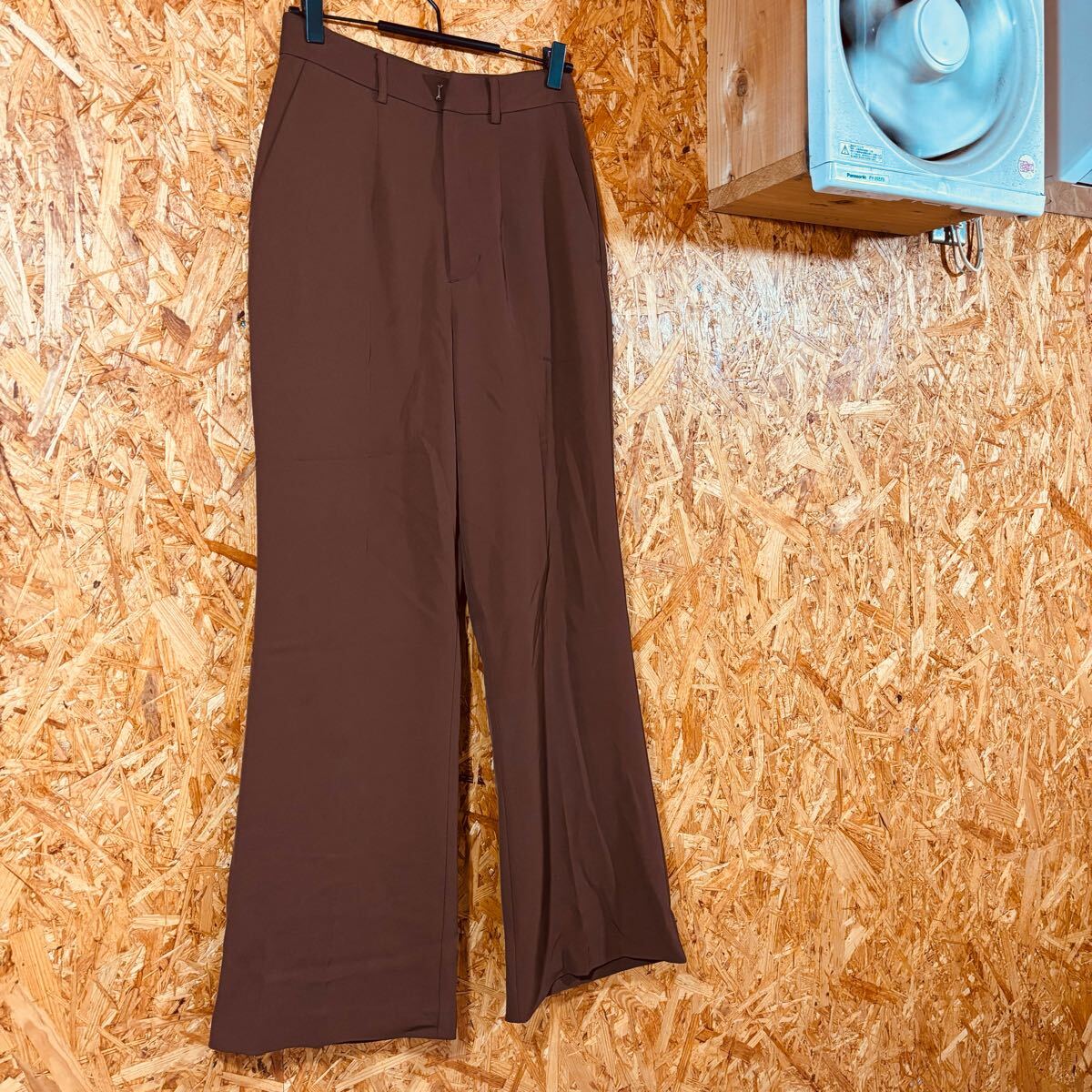 MOUSSY スラックス ハイウエスト ボトムス センタープレス　ブラウン　スラックス　レディース　4919_画像2