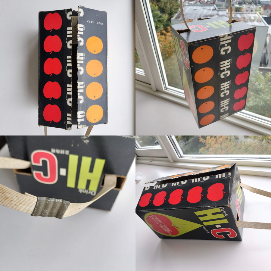 HI-C 缶ジュース 空き箱 紙箱 ギフトボックス デザイン アップル オレンジ 昭和レトロ 当時物 コカコーラ_画像8