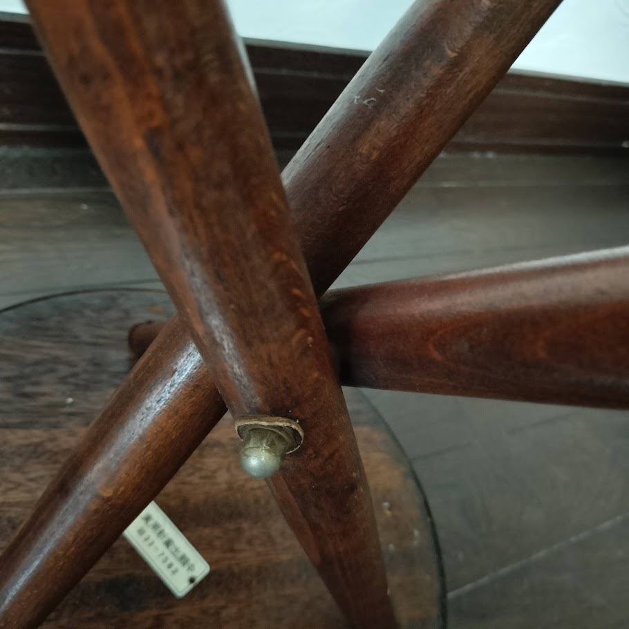 3本脚 木製スツール 椅子 ジャパニーズモダン ビンテージ 丸椅子 花台 昭和レトロ 当時物_画像6