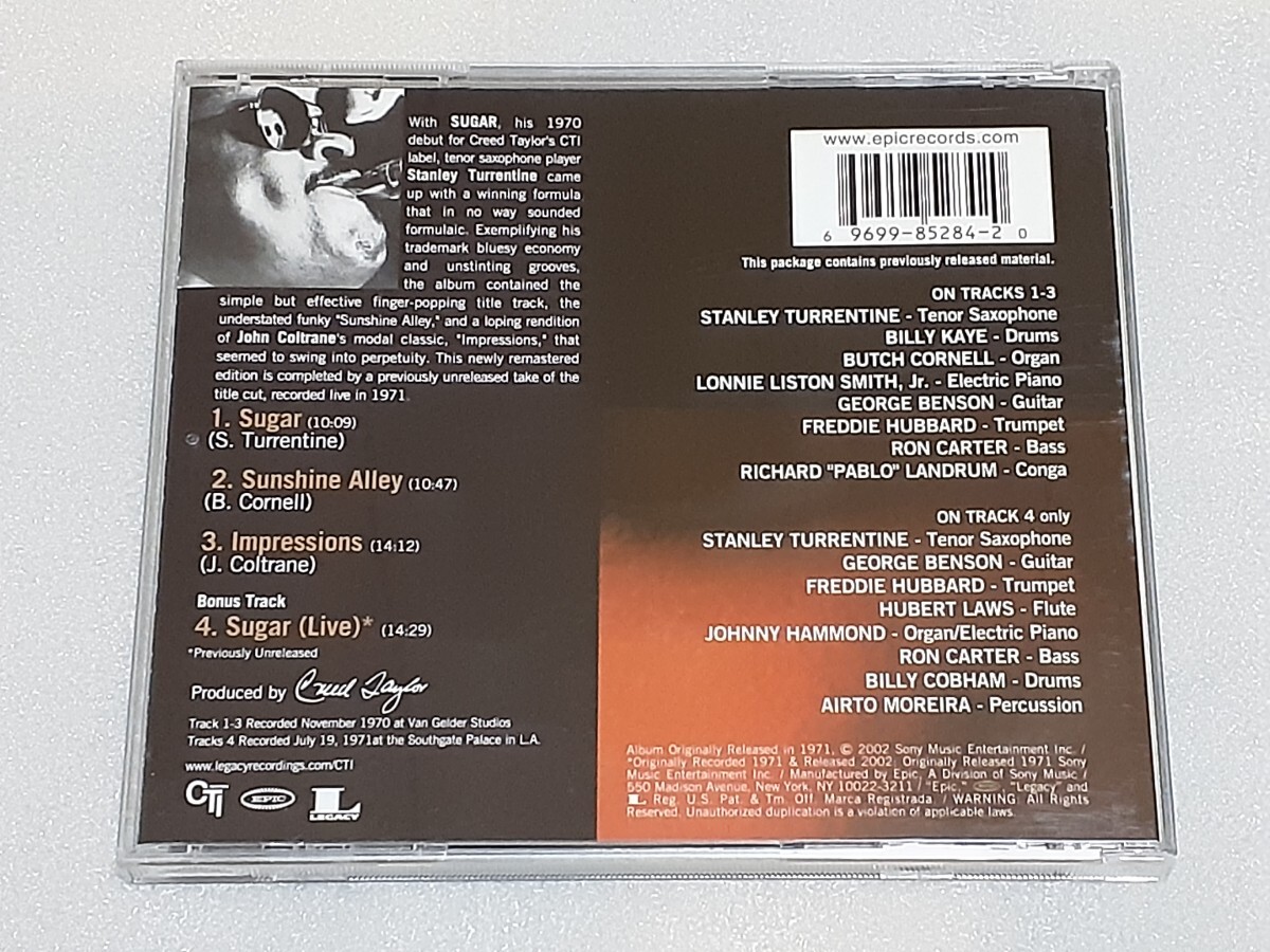 STANLEY TURRENTINE/SUGAR 輸入盤CD US JAZZ 71年作 リマスター&ボーナス CTI_画像3