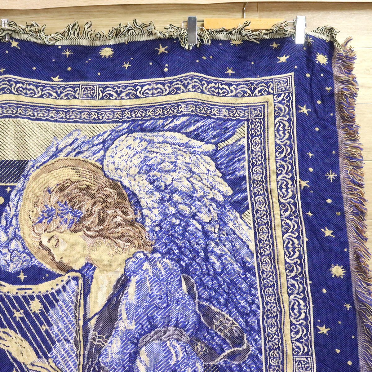 X9-11 I/S9.10-4　天使　エンジェル　ハープ　星柄　ラグ　マット　カーペット　ブランケット　タペストリー　ソファーカバー　雑貨　絨毯_画像3