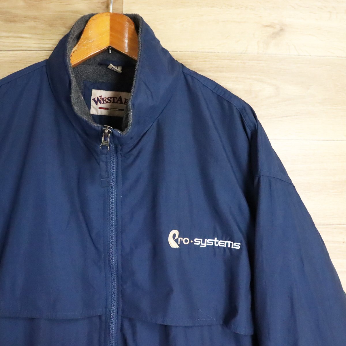 @7K/D6.20-1　WESTARK　ナイロンジャケット　ナイロンブルゾン　裏地フリース　ウインドブレーカー　ウォームアップジャケット　L_画像2