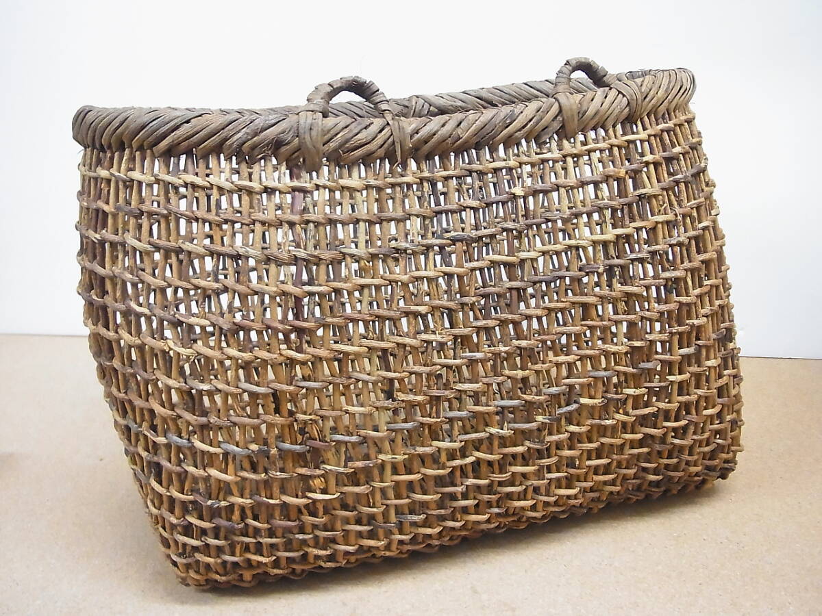 あけび　アケビ かご☆籠　花籠　蔓細工　山菜取り　農家手製　カゴ　状態良好_画像5