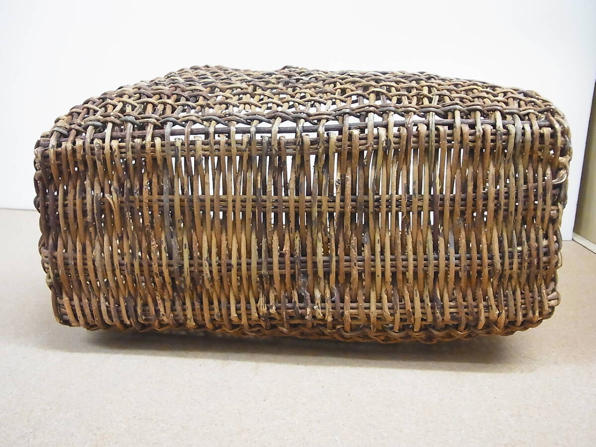 あけび　アケビ かご☆籠　花籠　蔓細工　山菜取り　農家手製　カゴ　状態良好_画像7