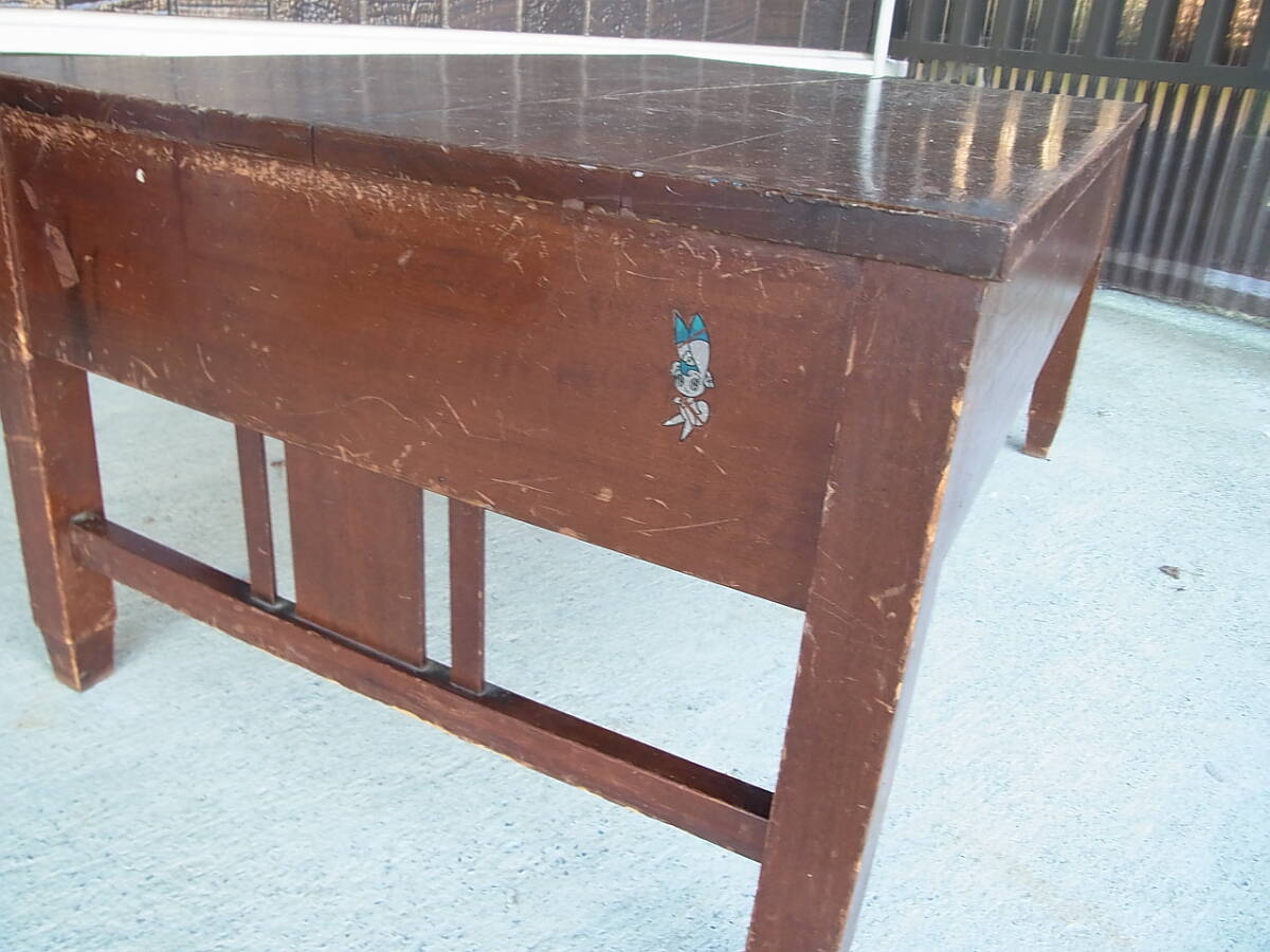 文机☆木製家具　昭和もの　引出し付き　電話番号必要です。_画像5