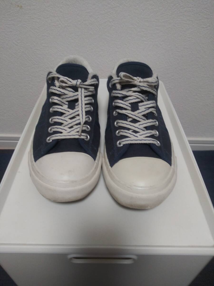 ★　使用感少　REGAL　リーガルFG19B　６５HR 　２５ｃｍ　スニーカーレースアップキャンパス　ロゴ刺繍　ネイビー_画像4