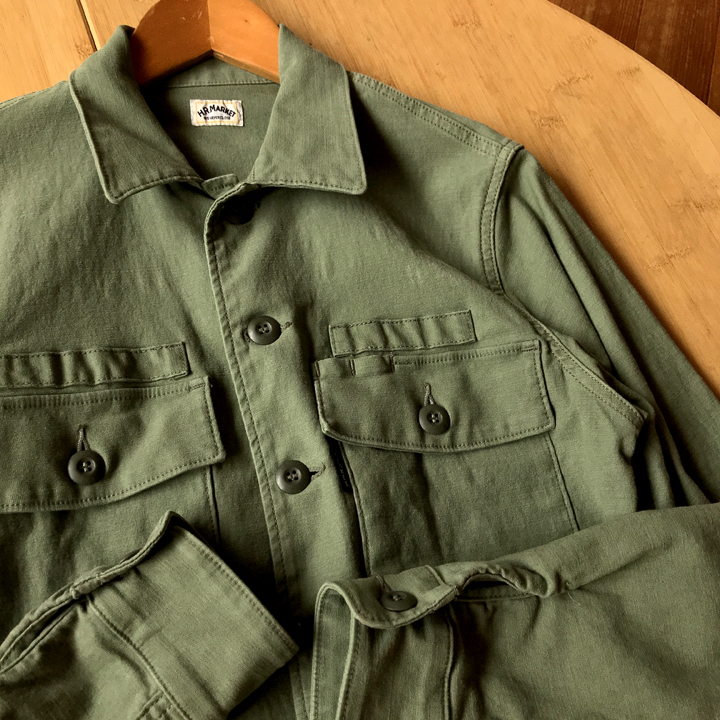 ハリウッドランチマーケット ミリタリー シャツ メンズ 2 M HRM ハリラン 長袖_画像4