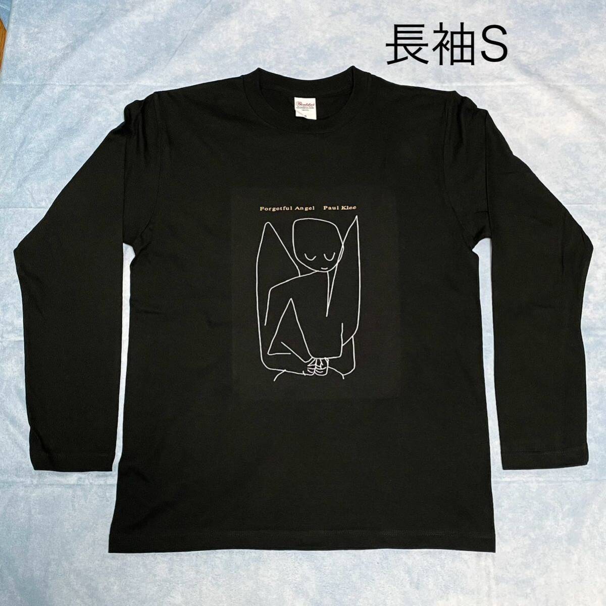 パウルクレー　忘れっぽい天使　ロンT 綿Tシャツ長袖Sサイズ黒 SML XL有り_画像1