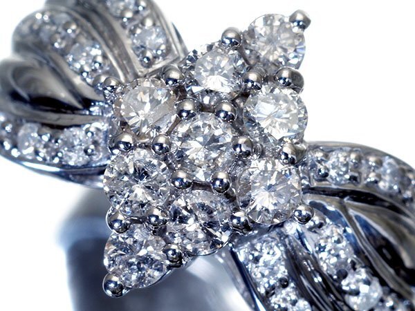 1円~【ジュエリー極】瑞々しい輝き!良質天然ダイヤモンド1.00ct 高級Pt900リング k764uolm【送料無料】_画像1