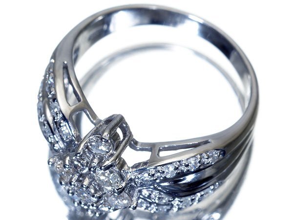 1円~【ジュエリー極】瑞々しい輝き!良質天然ダイヤモンド1.00ct 高級Pt900リング k764uolm【送料無料】_画像5