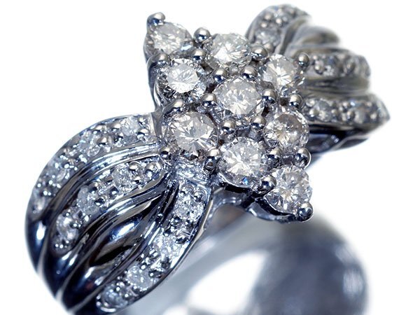 1円~【ジュエリー極】瑞々しい輝き!良質天然ダイヤモンド1.00ct 高級Pt900リング k764uolm【送料無料】_画像4
