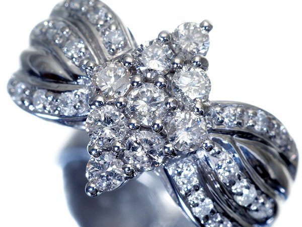 1円~【ジュエリー極】瑞々しい輝き!良質天然ダイヤモンド1.00ct 高級Pt900リング k764uolm【送料無料】_画像2
