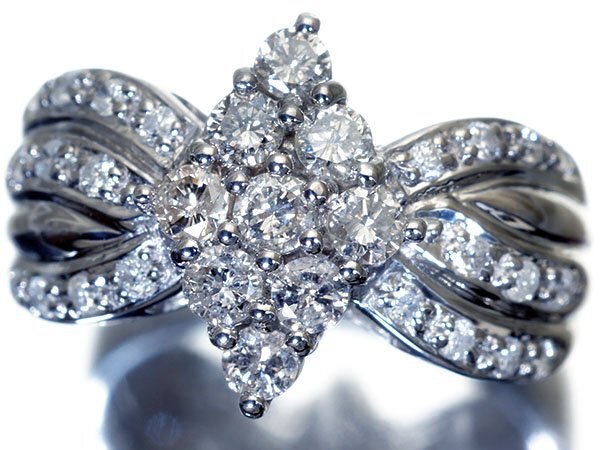 1円~【ジュエリー極】瑞々しい輝き!良質天然ダイヤモンド1.00ct 高級Pt900リング k764uolm【送料無料】_画像3