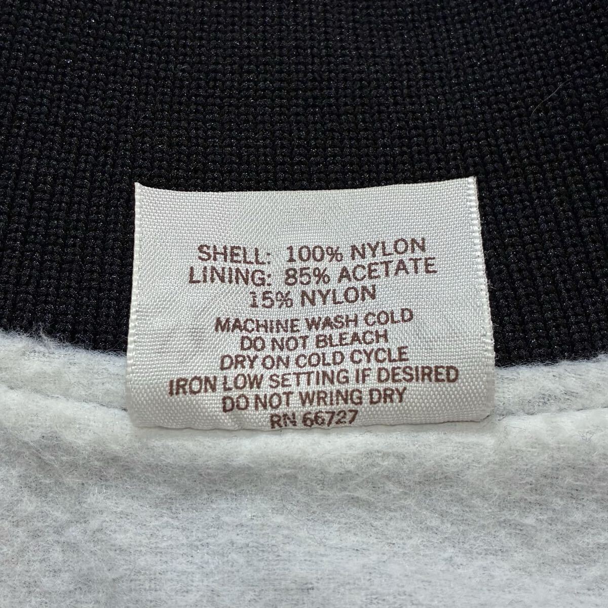 ビッグサイズ♪80s 90s USA製 AUBURN フルスナップ ナイロン スタジャン XXL 黒 ビンテージ ジャケット 唐辛子 チリ 刺繍 ブラック 企業物_画像4