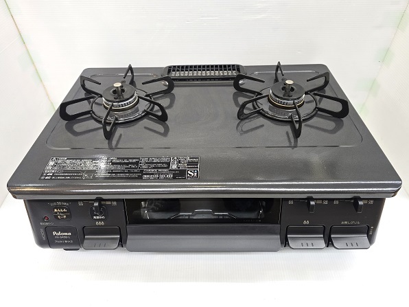 【中古品】 パロマ Paloma ガスコンロ LPガス用 左強火力 水無片面焼きグリル PA-S45B-L 2022年製 チャコール 〇YR-18456〇