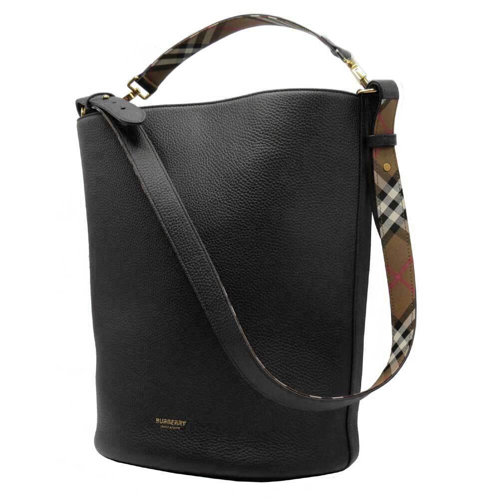 バーバリー ショルダーバッグ BURBERRY BACKET BAG レザー ミディアム 2WAY 肩掛け A4対応 8084036 BLACK アウトレット レディース_画像2