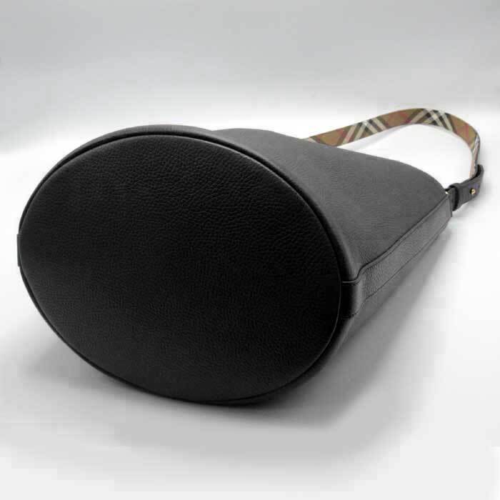 バーバリー ショルダーバッグ BURBERRY BACKET BAG レザー ミディアム 2WAY 肩掛け A4対応 8084036 BLACK アウトレット レディース_画像5