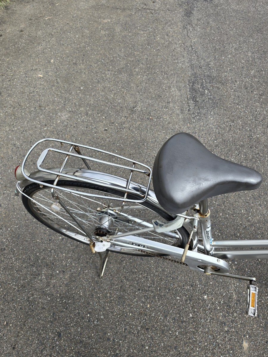 【店舗受取限定】maruishi シティサイクル CALM 27インチ 3ギア シルバー 前カゴ後ろ荷台付 カギあり 丸石 自転車 発送不可 _画像9