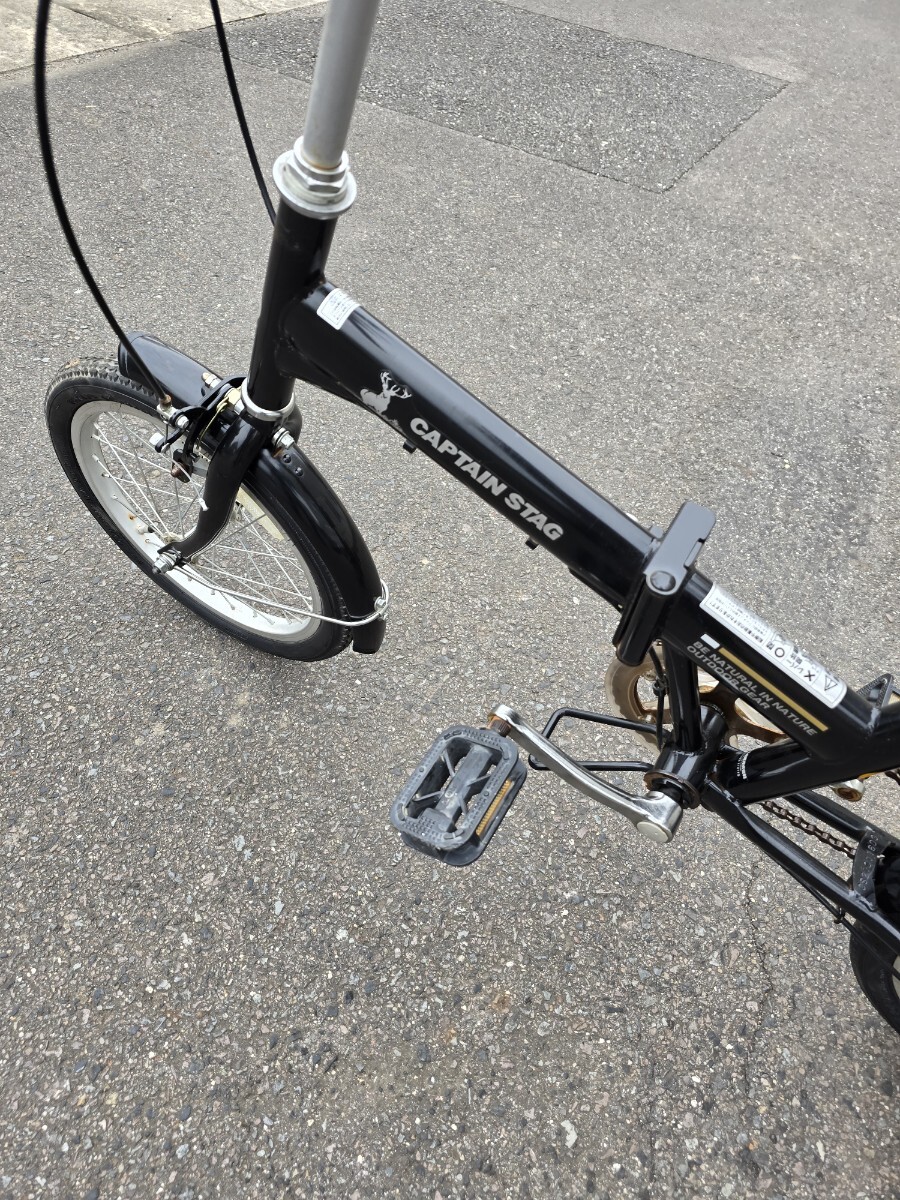 CAPTAIN STAG 折りたたみ自転車 BLACK 16インチ 黒 キャプテンスタッグ _画像6