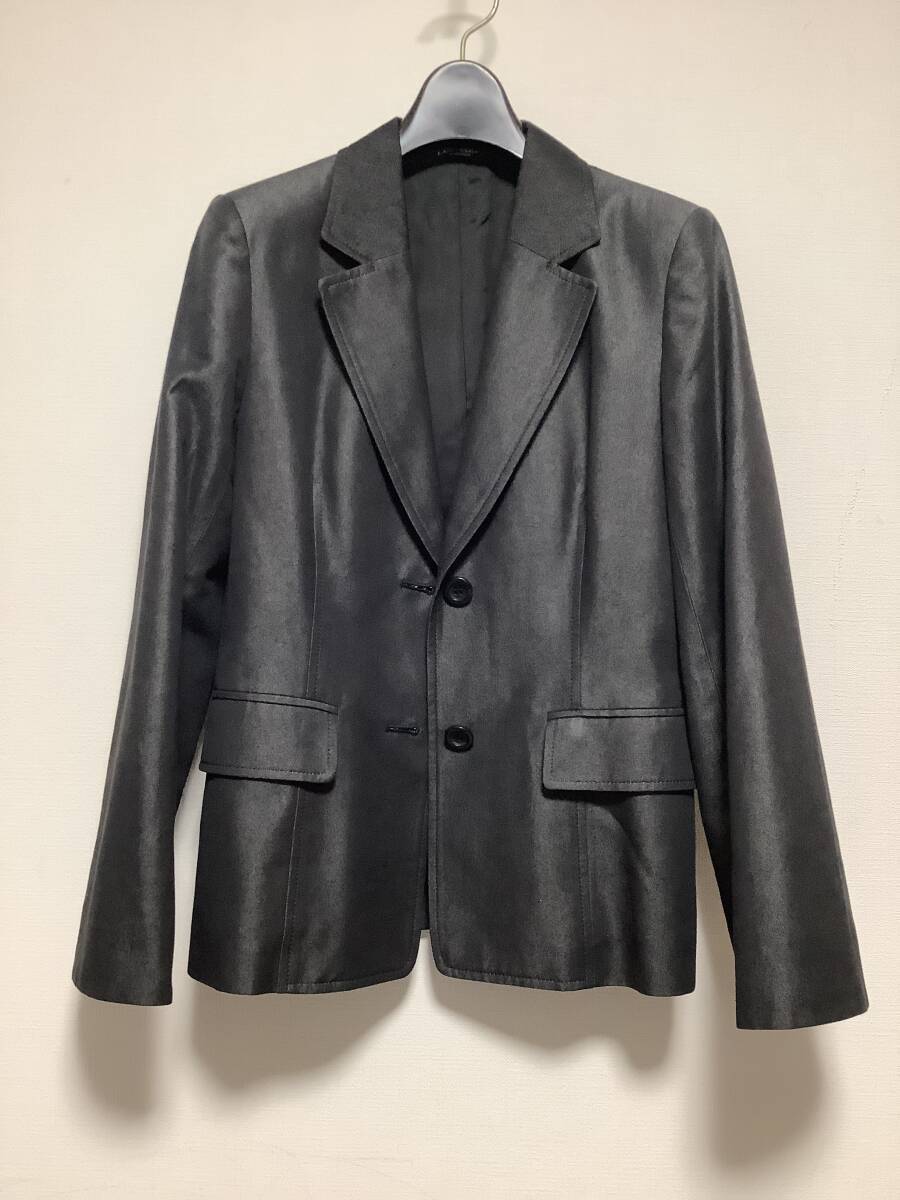 送料込!美品!LEONARD FASHION ブラックデニム風ジャケット 光沢 40サイズ 定価10万以上_画像8