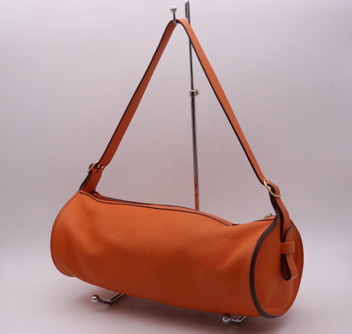 【中古美品】HERMES エルメス ドレミ 33 ハンドバッグ ショルダー レザー トリヨンクレマンス オレンジ □H 刻印 保存袋付き 【漂亮】_画像1