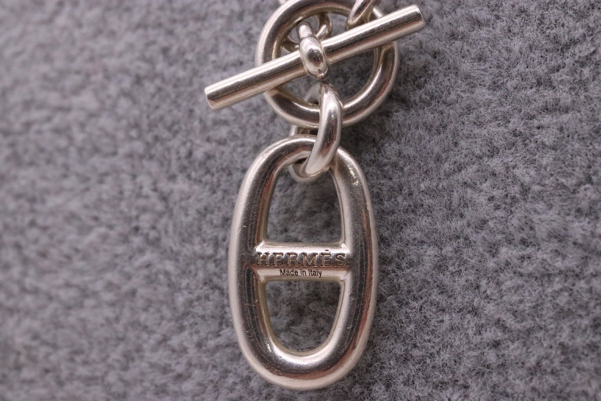 【美品】HERMES エルメス シェーヌダンクル アミュレットネックレス トグル Ag925 シルバー アクセサリー 箱付き【漂亮】_画像3