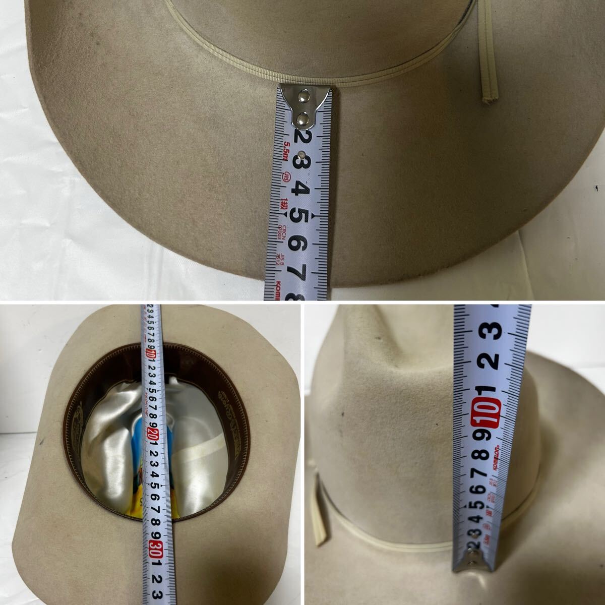 ▲P035▲ JOHN B. STETSON COMPANY 4X BEAVER ウエスタンハット テンガロンハット　56/7_画像10