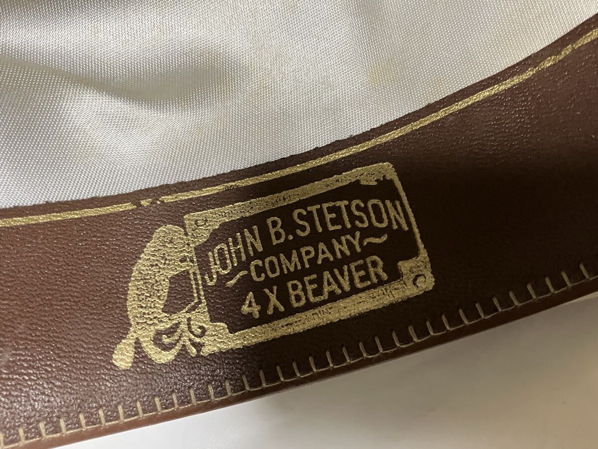 ▲P035▲ JOHN B. STETSON COMPANY 4X BEAVER ウエスタンハット テンガロンハット　56/7_画像7