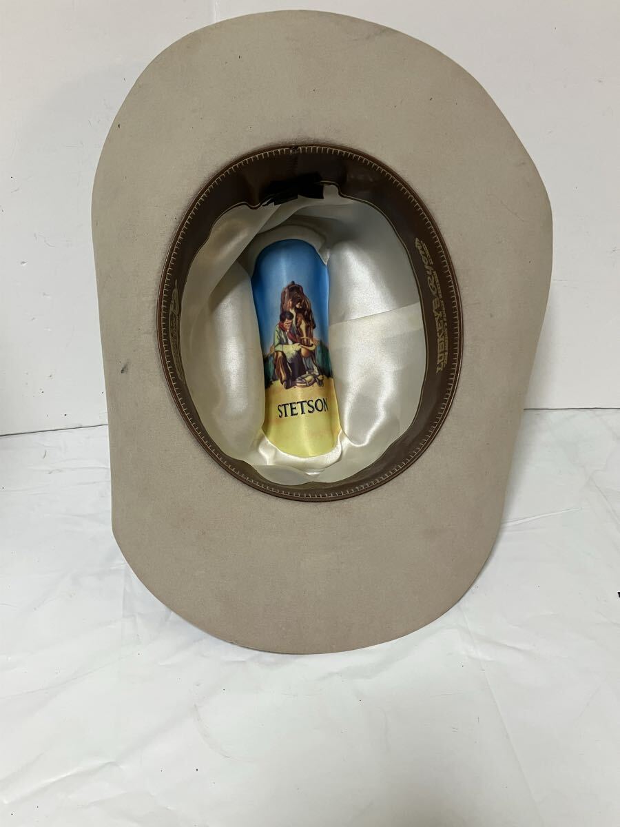 ▲P035▲ JOHN B. STETSON COMPANY 4X BEAVER ウエスタンハット テンガロンハット　56/7_画像9