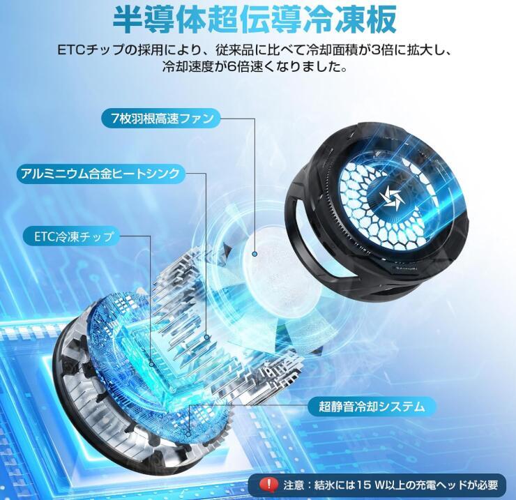 スマホ 冷却ファン 【最新 磁気式/クリップ式2way 3秒 急速冷却】スマホ クーラー スマホ _画像2