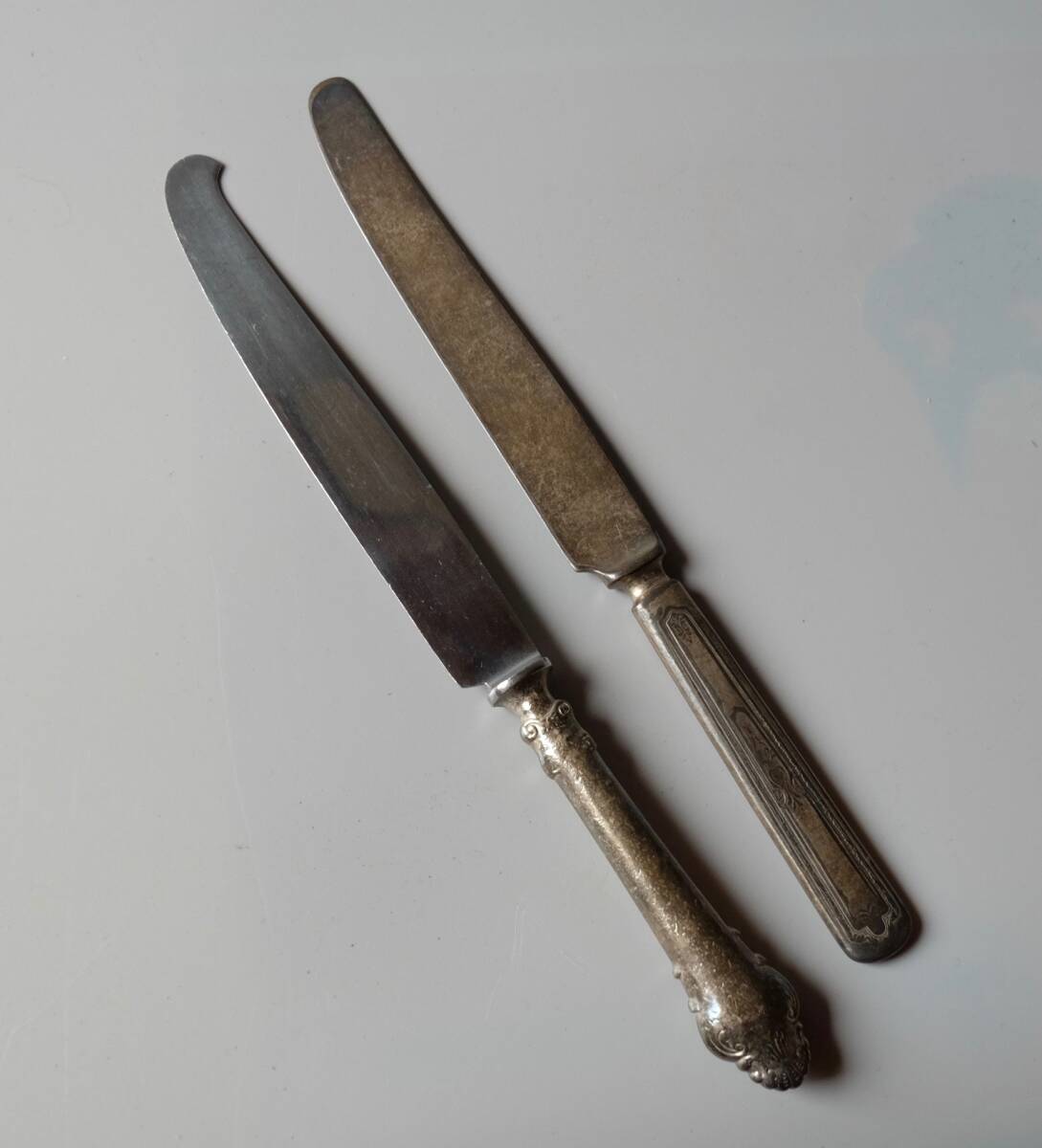 ☆銀メッキのフォーク２本；ナイフ５本_画像5