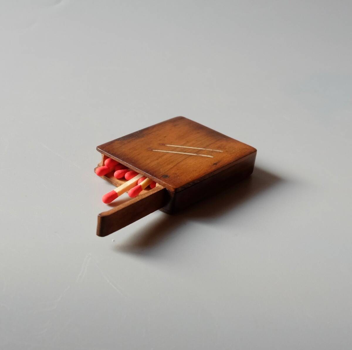 ☆昭和の木製のマッチとタバコ入れの箱　２点_画像5