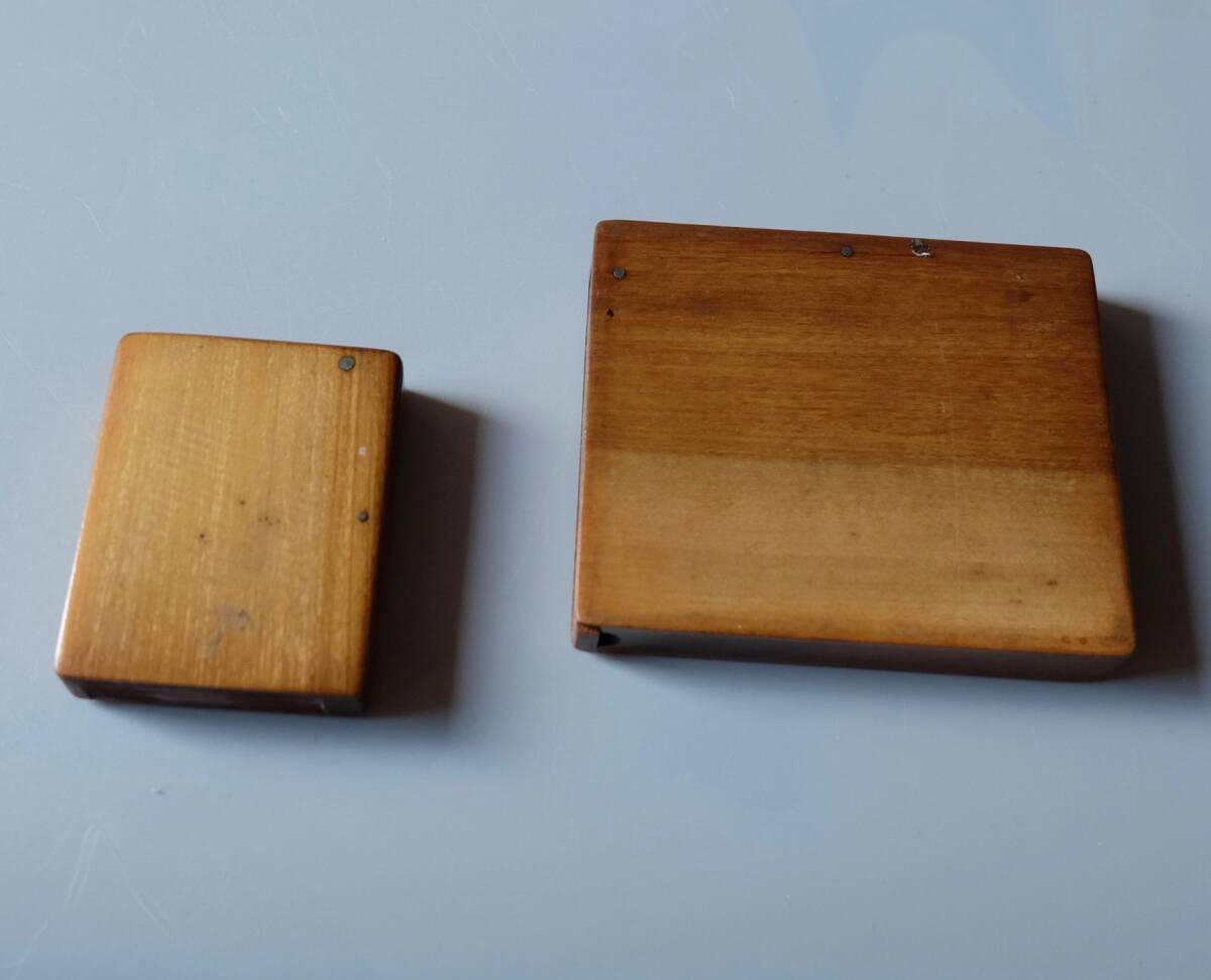 ☆昭和の木製のマッチとタバコ入れの箱　２点_画像2