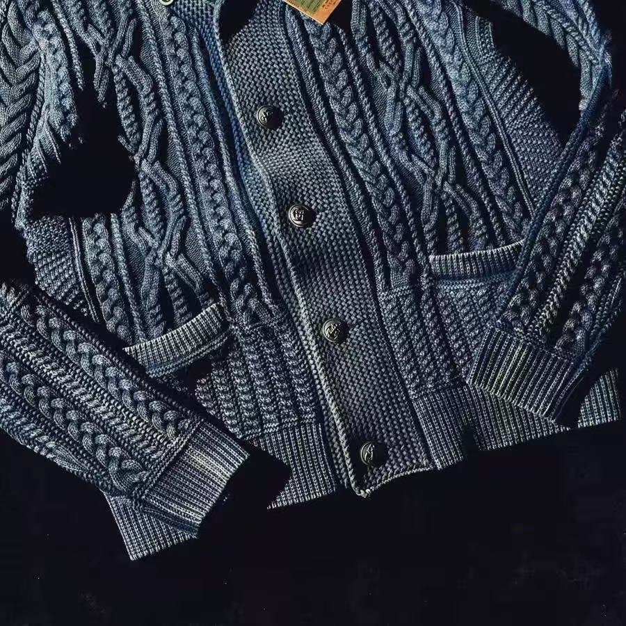 RRL INDIGO ARAN KNIT SHAWL COLLAR CARDIGAN インディゴ ショールカラーカーディガン S-XLサイズ選択可_画像7